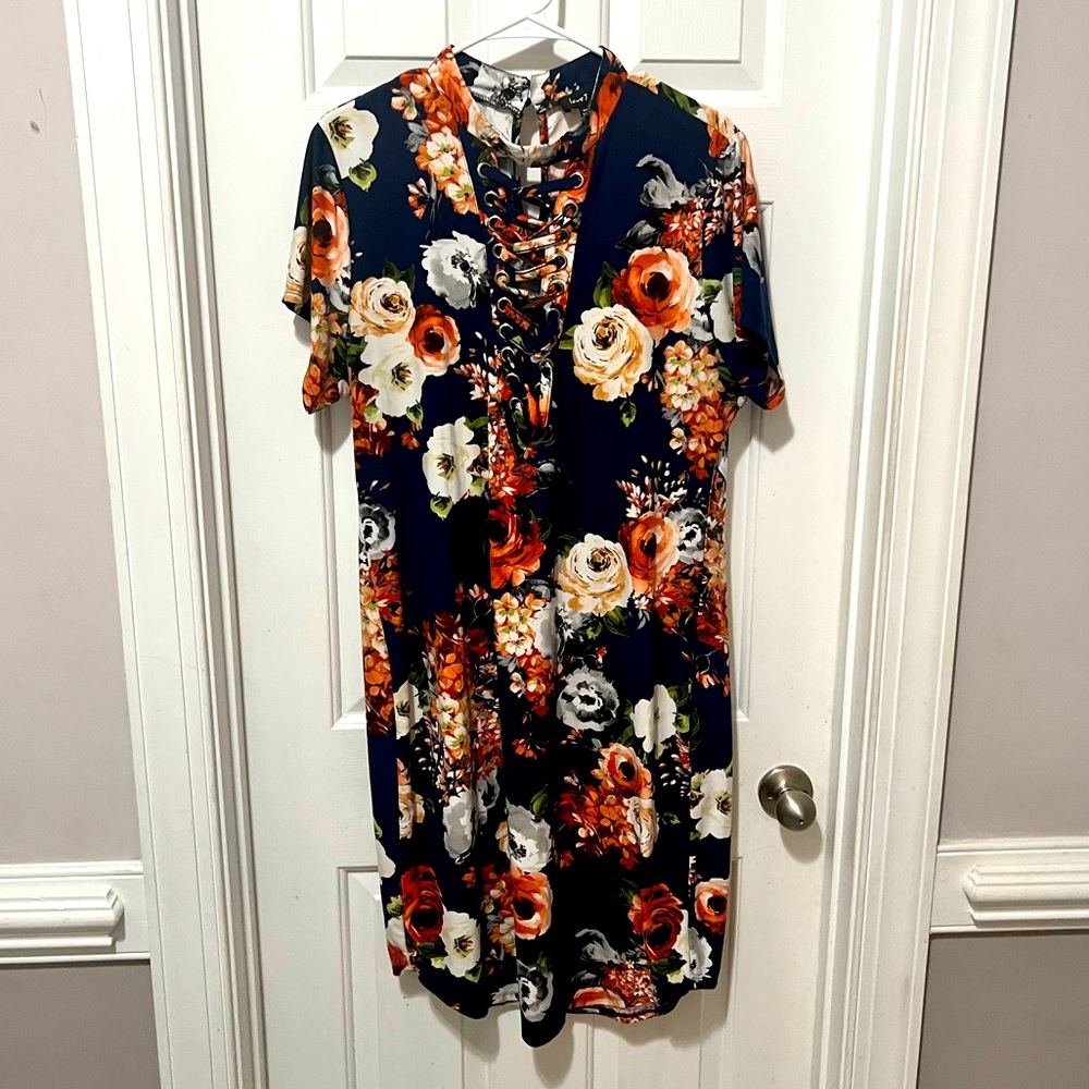 Love J - 3X Flower Print Dress